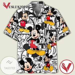 Disney Mickey Mouse 2 Print Short Sleeve Hawaiian Casual Shirt Vesles2014S