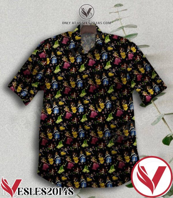 Disney Princess Black Hawaiian Shirt, Unique Gifts For Friends - Vesles2014S 1