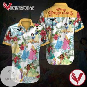 Disney Princess Graphic Print Short Sleeve Hawaiian Casual Shirt Vesles2014S