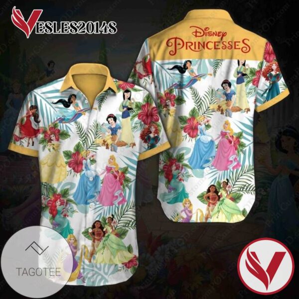 Disney Princess Graphic Print Short Sleeve Hawaiian Casual Shirt Vesles2014S