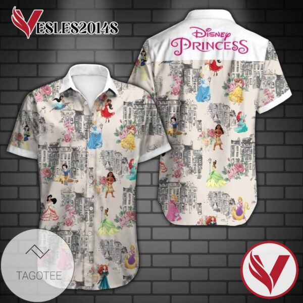 Disney Princess Hawaiian Graphic Print Short Sleeve Hawaiian Casual Shirt Vesles2014S 1