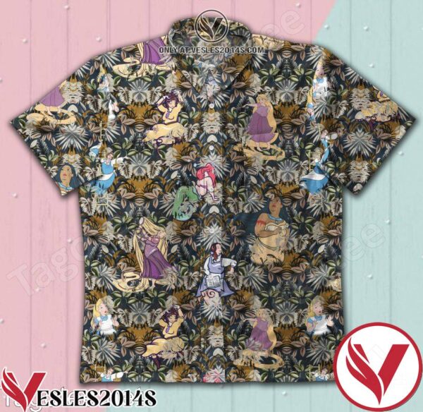 Disney Princess Tropical Leaves Hawaiian Shirt, Unique Gifts For Friends - Vesles2014S 1
