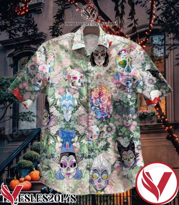 Disney Sugar Skull Flower Hawaiian Shirt, Unique Gifts For Friends - Vesles2014S 1