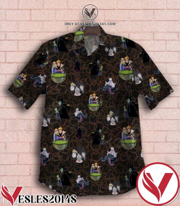 Disney Villains Brown Circle Chain Link Hawaiian Shirt, Unique Gifts For Friends - Vesles2014S 1