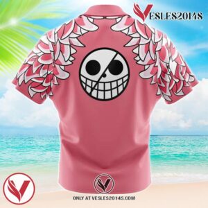Doflamingo Pattern One Piece Hawaiian Button Up Shirt, Perfect Gifts For Anime Lovers - Vesles2014S 1