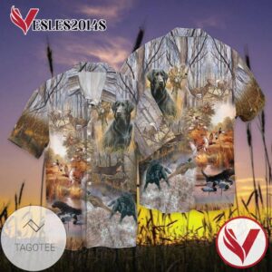 Dog Hunting For Men And Women Graphic Print Short Sleeve Hawaiian Casual Shirt Vesles2014S 1