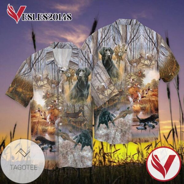 Dog Hunting For Men And Women Graphic Print Short Sleeve Hawaiian Casual Shirt Vesles2014S
