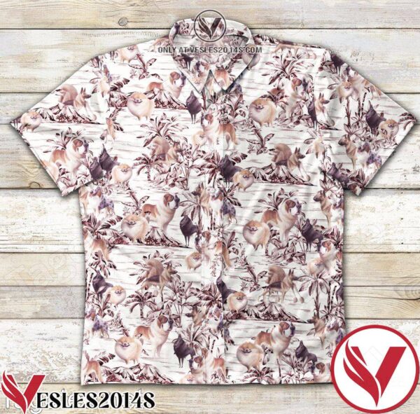 Dogs Tropical Tree On Beach Hawaiian Shirt, Unique Gifts For Friends - Vesles2014S 1