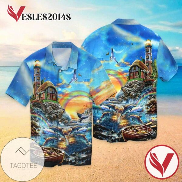 Dolphin For Men And Women Graphic Print Short Sleeve Hawaiian Casual Shirt Vesles2014S