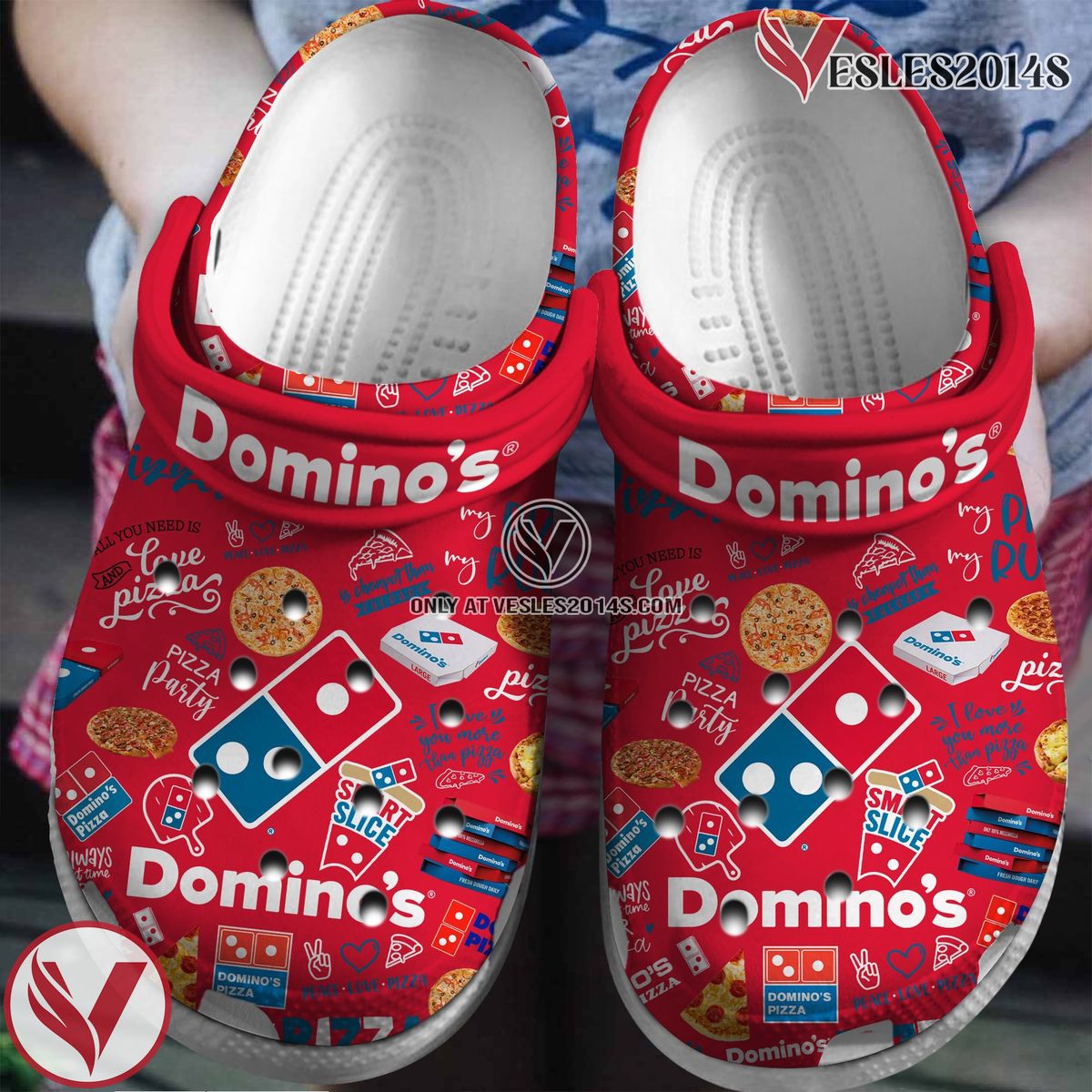 Domino Pizza Crocs Crocband Clogs Shoes Comfortable For Men Women and Kids, Unique Gift From Vesles2014S
