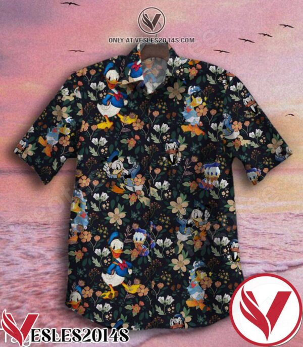 Donald Duck Flower Garden Hawaiian Shirt, Unique Gifts For Friends - Vesles2014S 1