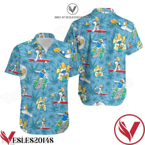Donald Duck Swimming Disney Hawaiian Shirt, Unique Gifts For Friends - Vesles2014S 1