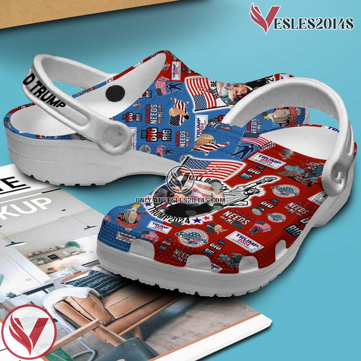 Donald Trump America First Crocs Crocband Clogs Shoes Comfortable For Men Women and Kids Style 1, Unique Gift From Vesles2014S 2