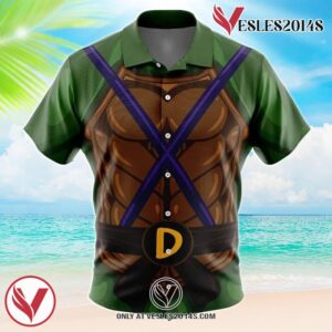 Donatello Teenage Mutant Ninja Turtles Hawaiian Button Up Shirt, Perfect Gifts For Anime Lovers - Vesles2014S