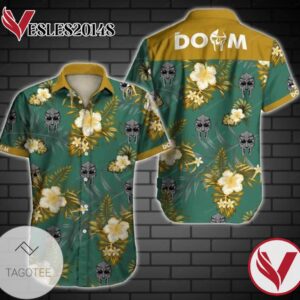 Doom Hawaiian Graphic Print Short Sleeve Hawaiian Casual Shirt Vesles2014S 1