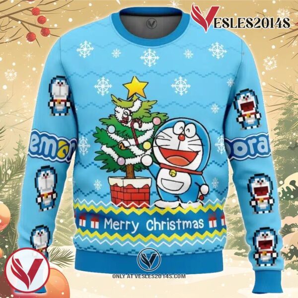 Doraemon Ugly Christmas Sweater, Unique Christmas Gift For Fans - Vesles2014S