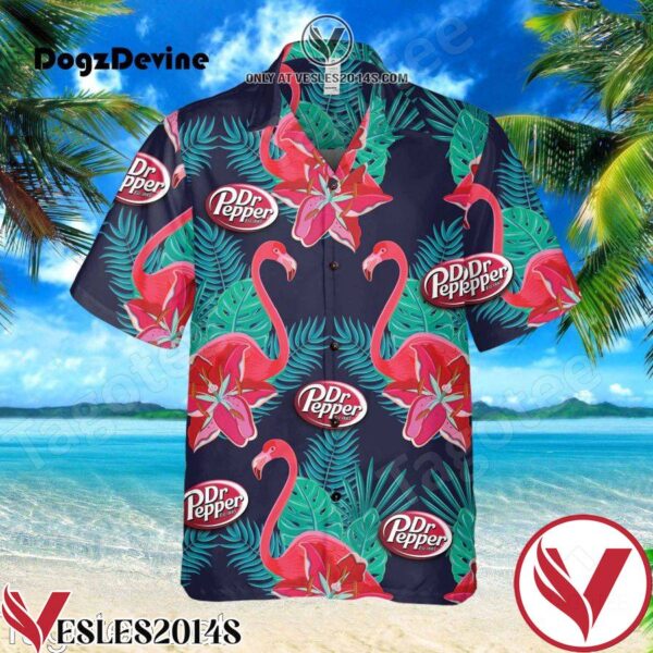 Dr Pepper Flamingo Hawaiian Shirt, Unique Gifts For Friends - Vesles2014S 1