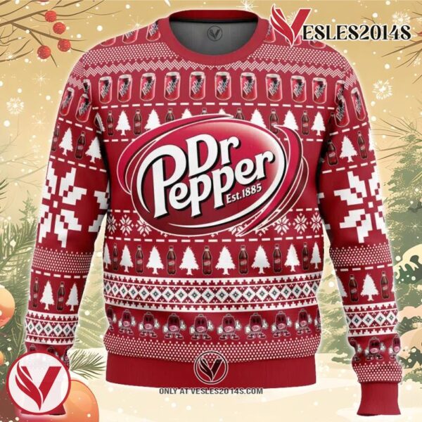 Dr. Pepper Ugly Christmas Sweater, Unique Christmas Gift For Fans - Vesles2014S