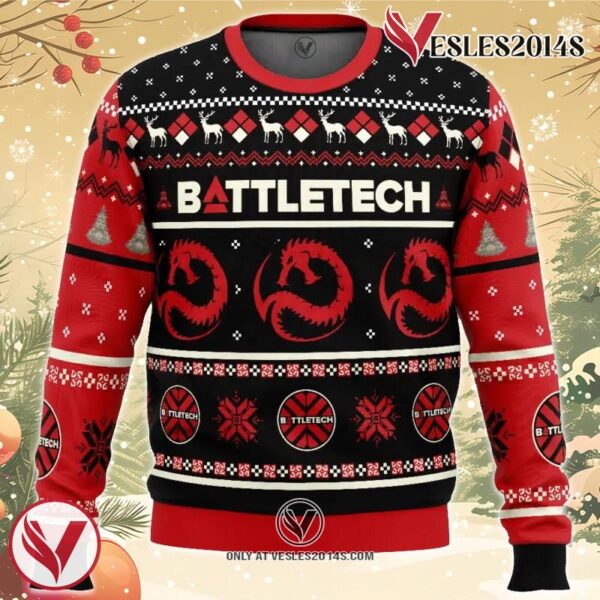 Draconis Battletech Ugly Christmas Sweater, Unique Christmas Gift For Fans - Vesles2014S
