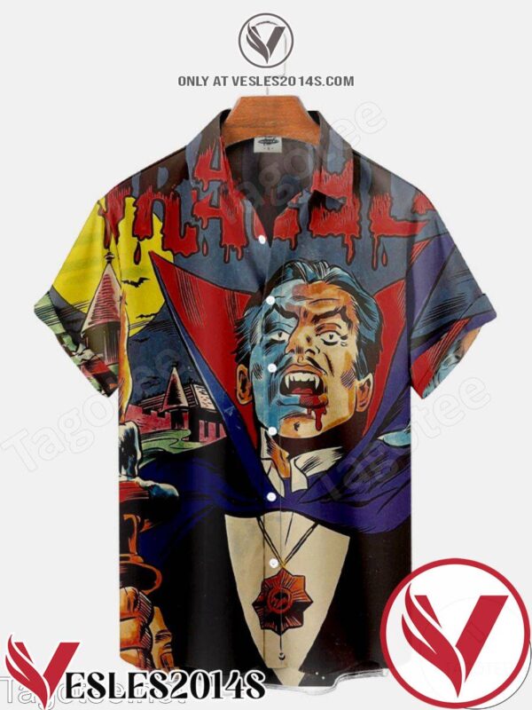 Dracula – Terror In The Snow Halloween Hawaiian Shirt, Unique Gifts For Friends - Vesles2014S 1
