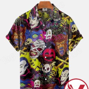 Dracula And Horror Friends Halloween Hawaiian Shirt, Unique Gifts For Friends - Vesles2014S 1