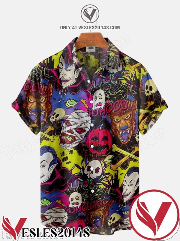 Dracula And Horror Friends Halloween Hawaiian Shirt, Unique Gifts For Friends - Vesles2014S 1