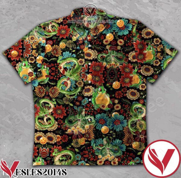 Dragon Ball Green Dragon Flowers Hawaiian Shirt, Unique Gifts For Friends - Vesles2014S 1