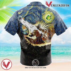 Dragon Ball Z Starry Night Hawaiian Button Up Shirt, Perfect Gifts For Anime Lovers - Vesles2014S 1