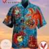 Dragon Print Short Sleeve Hawaiian Casual Shirt Vesles2014S