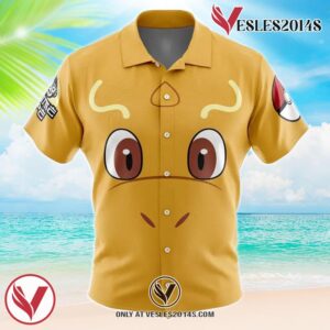 Dragonite Face Pokemon Button Up  Hawaiian Shirt