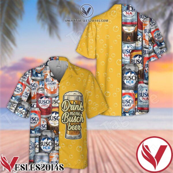 Drink More Busch Beer Yellow Hawaiian Shirt And Short, Unique Gifts For Friends - Vesles2014S 1