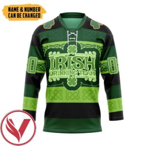 Drinking Team St Patrick's Day Custom Name Custom Number Hockey Jersey, Trending Gifts For Fans - Vesles2014s