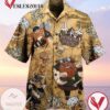Drinking Viking Print Short Sleeve Hawaiian Casual Shirt Vesles2014S