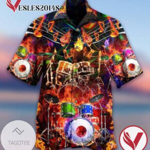 Drumer Print Short Sleeve Hawaiian Casual Shirt Vesles2014S