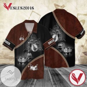 Drummer For Men And Women Graphic Print Short Sleeve Hawaiian Casual Shirt Vesles2014S