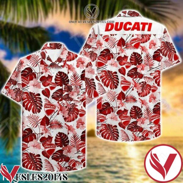 Ducati Red Tropical Pattern Hawaiian Shirt, Unique Gifts For Friends - Vesles2014S 1