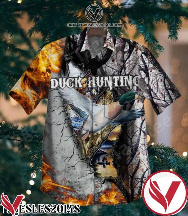 Duck Hunting Forest Fire Hawaiian Shirt, Unique Gifts For Friends - Vesles2014S 1