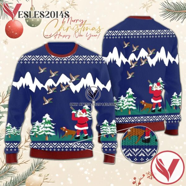Duck Hunting On Christmas Night Ugly Sweater, Unique Winter Outfits For Fans - Vesles2014S  1