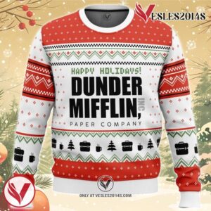 Dunder Mifflin The Office Ugly Christmas Sweater, Unique Christmas Gift For Fans - Vesles2014S