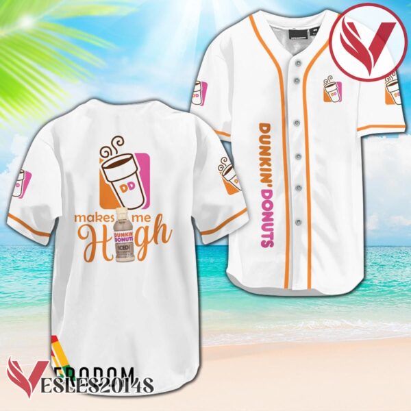 Dunkin Donut Make Me High Baseball Jersey, Perfect Gifts For Fans - Vesles2014S