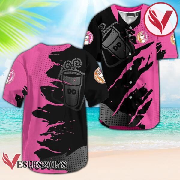 Dunkin Donuts Metal Crack Pattern Baseball Jersey, Perfect Gifts For Fans - Vesles2014S