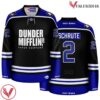 Dwight Schrute Dunder Mifflin Black Blue Jersey - Vesles2014S