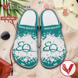 E Q School of Hair Design Personalized Crocs Clogs, Unique Footwear For Fans 1