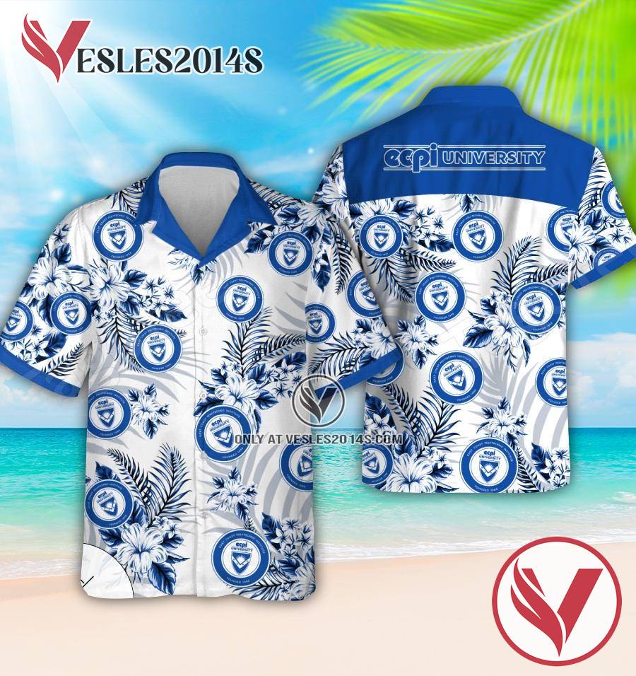 ECPI University Short Sleeve Aloha Combo Hawaiian, Best Outfit For Holiday - Vesles2014S 1