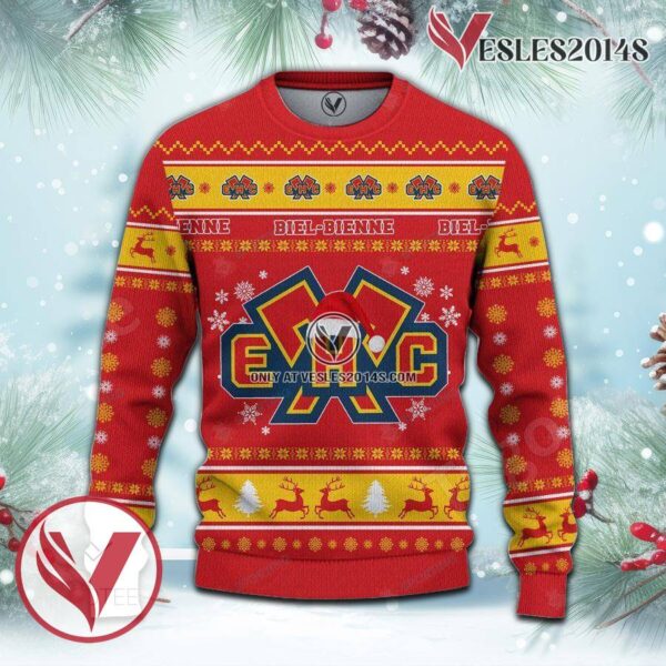 EHC Biel Sport Ugly Christmas Sweater, Unique Gifts For Fans - Vesles2014aS 2