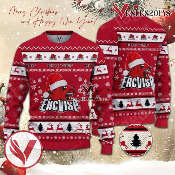 EHC Visp Sport Ugly Christmas Sweater, Unique Gifts For Fans - Vesles2014aS 1