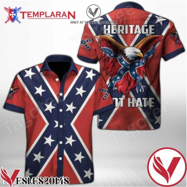 Eagle Heritage Not Hate Red Hawaiian Shirt, Unique Gifts For Friends - Vesles2014S 1
