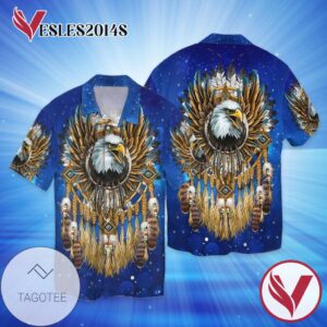 Eagle Native American For men And Women Graphic Print Short Sleeve Hawaiian Casual Shirt Vesles2014S 1