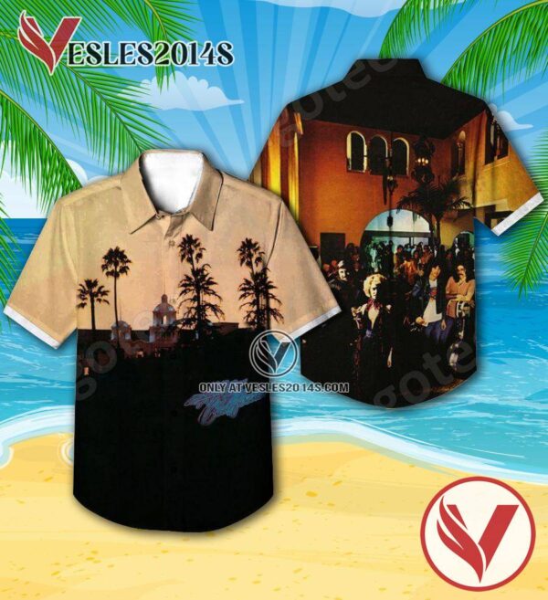 Eagles Hotel California Album Cover Hawaiian Shirt, Unique Gifts For Music Lovers - Vesles2014S