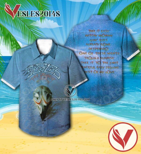 Eagles Their Greatest Hits 1971-1975 Compilation Album Cover Hawaiian Shirt, Unique Gifts For Music Lovers - Vesles2014S